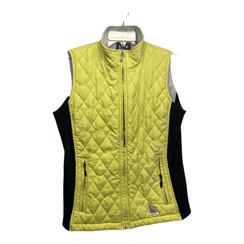 Sarac women's vest outdoors athletic M lime green quilted soft shell sleeveless